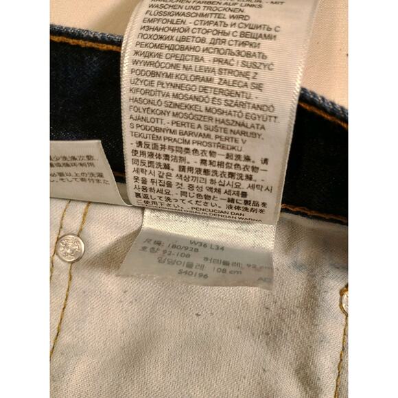 LEVI'S 505 - Men's Regular Fit Straight Leg Denim Blue Jeans Size 36x34 EUC - Picture 7 of 10